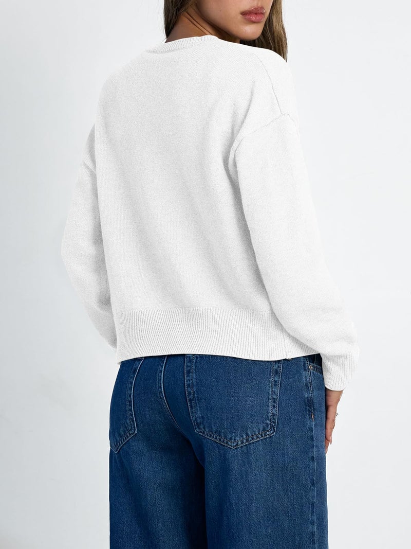 LILLUSORY Womens Cropped Cardigan Sweaters Lightweight Crop Knit Y2k Outfits Fashion Button Up Clothes White S - Image 4