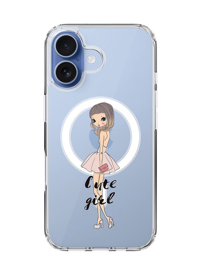 Stylizedd Classic Clear MagSafe Case for iPhone 17 , Hybrid Soft Case Flexible Edges Anti Drop TPU PC Gel Thin Transparent Cover [ Designed for iPhone 17 ] - Coy Cute Girl