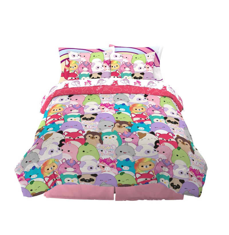 Franco Franco Squishmallows Bedding Super Soft Comforter and Sheet Set with Sham 7 Piece Full Size 