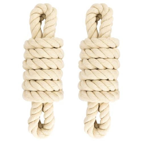 Faxco 2 Pack 10ft Natural Twisted Cotton Rope - Strong Triple-Strand Rope for Sports, Crafts, Indoor/Outdoor Use - Image 1