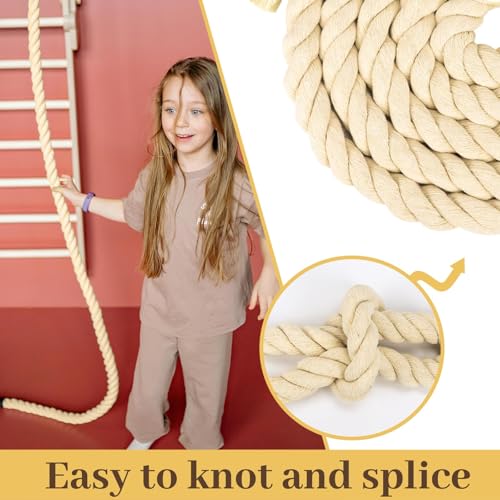Faxco 2 Pack 10ft Natural Twisted Cotton Rope - Strong Triple-Strand Rope for Sports, Crafts, Indoor/Outdoor Use - Image 4