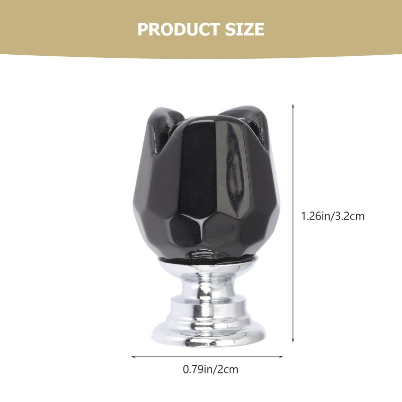 Vintage Black Crystal Rose Cabinet Knobs Set Of 6 For Furniture Drawers Jewelry Box - Image 3
