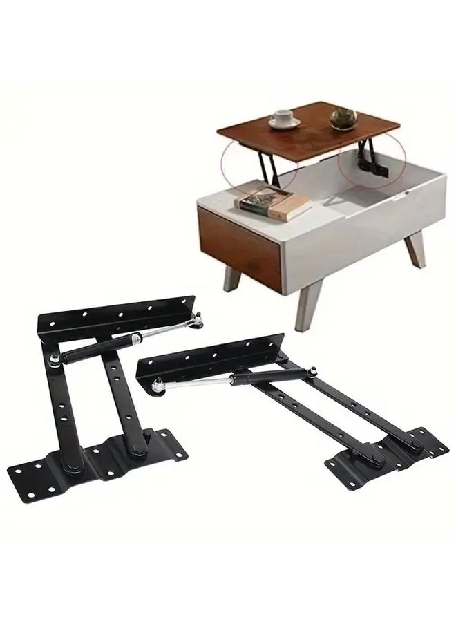 Coffee Table Gas Spring Lift Up Mechanism 1 Pair Adjustable Height Furniture Bracket - Image 1