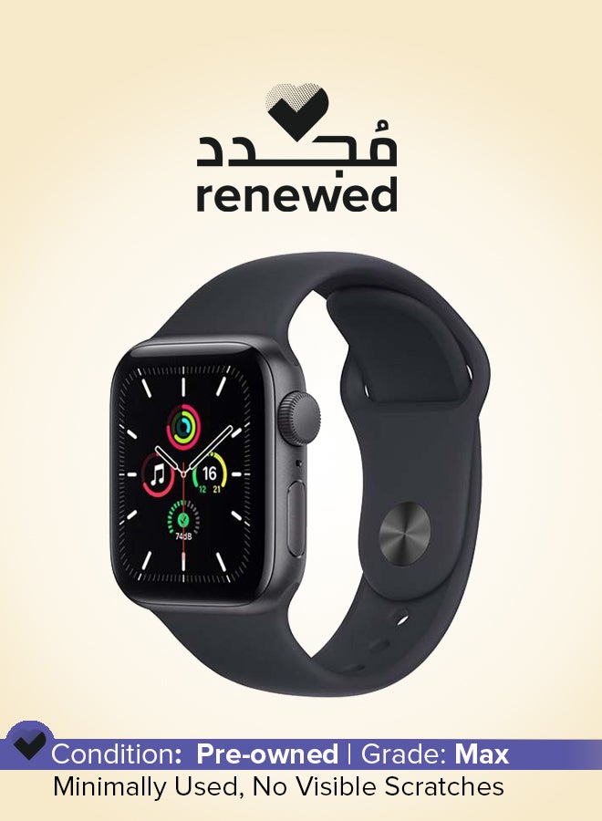 Apple Renewed - Watch SE (1st Generation) GPS 40mm Space Gray Aluminum Case With Sport Band Midnight - Image 1