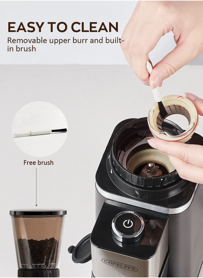 Anti-Static Conical Burr Coffee Grinder Machine With Precision Electronic Timer And 48 Precise Settings For 2-12 Cups Adjustable Burr Coffee Mill