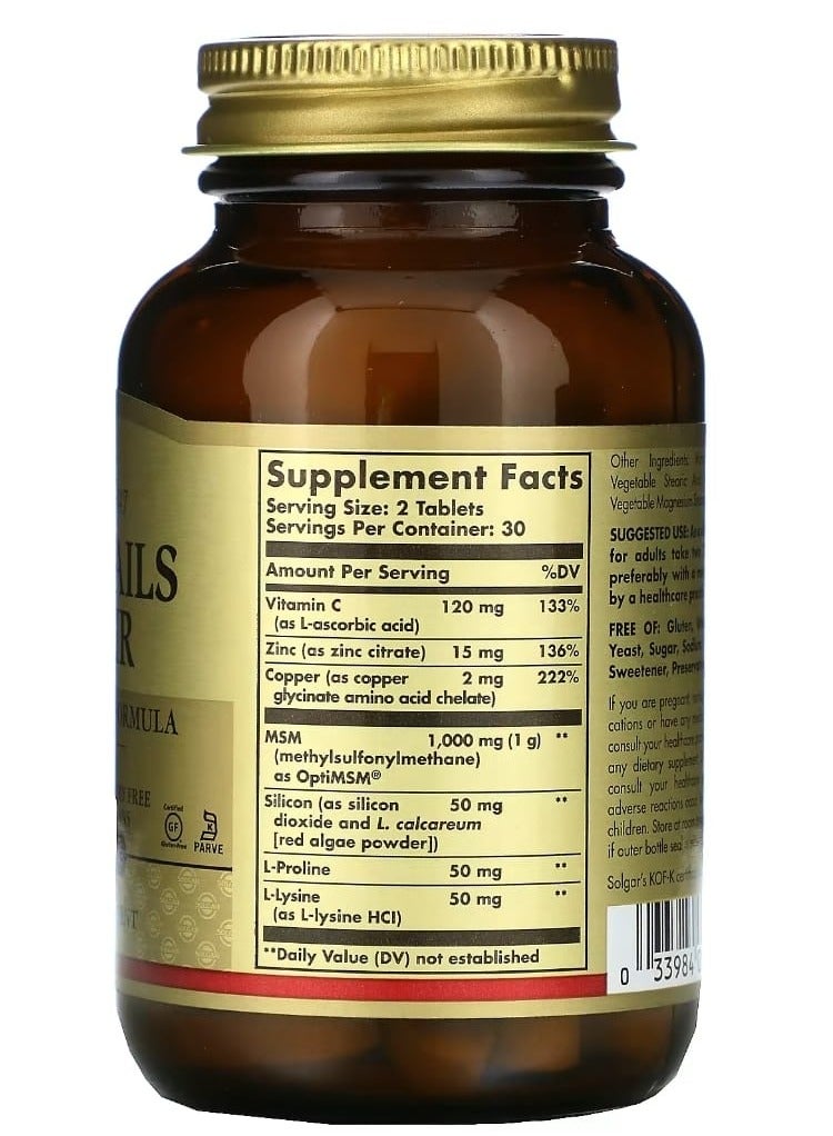 Solgar Nails & Hair, Advanced MSM Formula, 60 Tablets  - Image 2