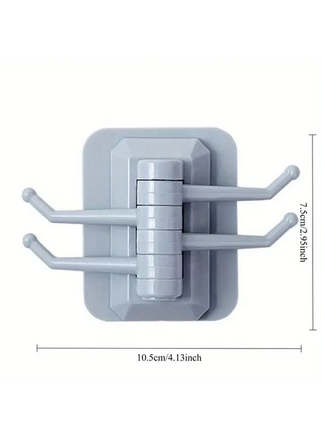 الخطافات البيضاء ذاتية اللاصق للحائط، 4 خطافات، حامل بلاستيكي، لا تتطلب الحفر، سهلة التركيب - Image 5