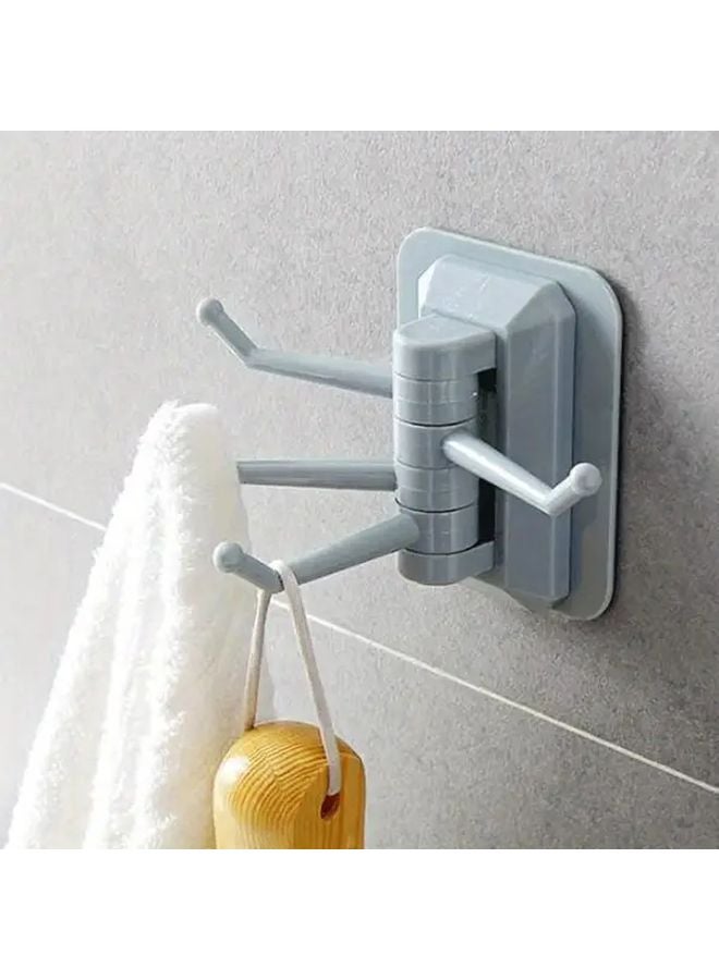 الخطافات البيضاء ذاتية اللاصق للحائط، 4 خطافات، حامل بلاستيكي، لا تتطلب الحفر، سهلة التركيب - Image 3