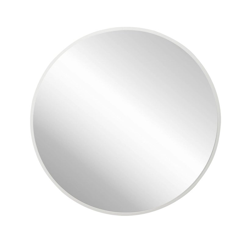 FrameWorks 24 Deluxe Contemporary White Circular Aluminum Mirror