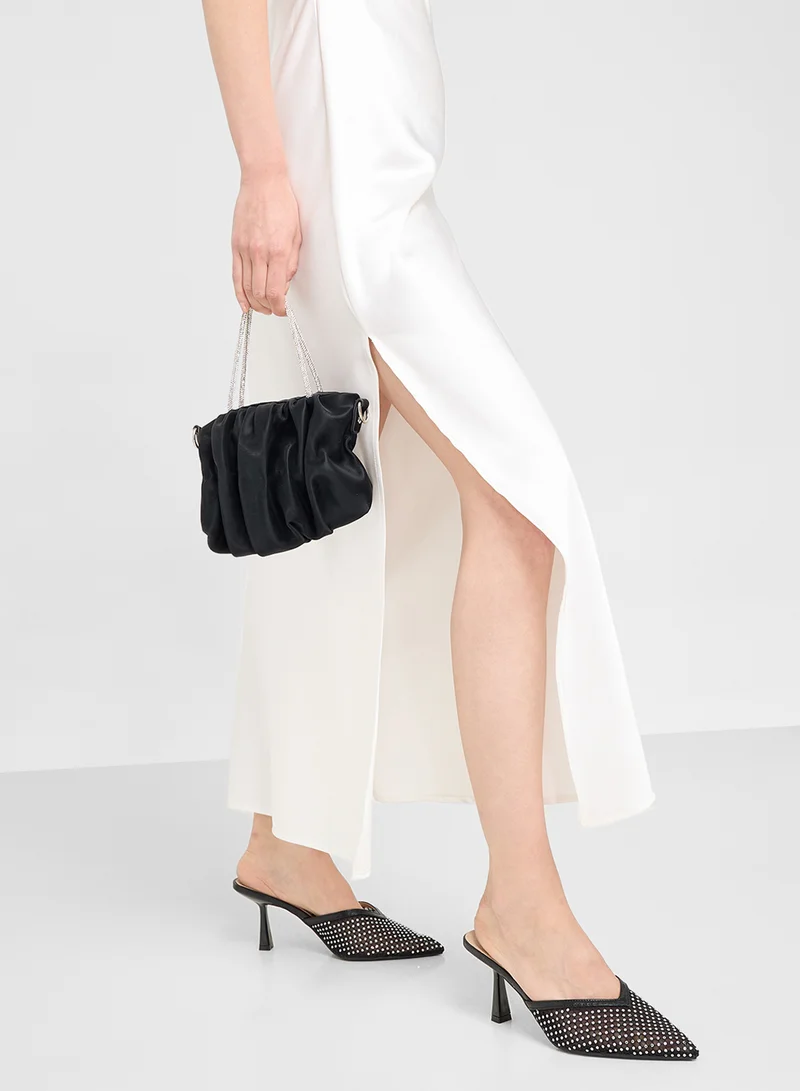 Ginger Mesh Slip On Heeled Mule