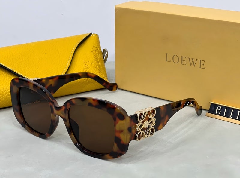 Loewe Retro Women's Rectangular Slim sunglasses Leopard print frame - Image 1
