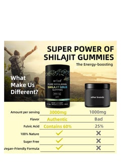 BIYODE Pure Himalayan Shilajit Supplement For Men & Women - High In Trace Minerals & Ashwagandha - Energy, Brain, Immunity Dietary Supplement 60 Gummies  - Image 5