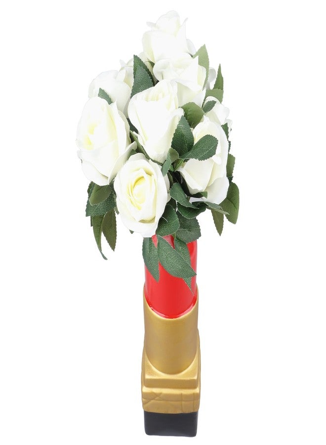 Zudoo Flower Vase, Lipstick Shape Vase Wearproof for Home (Gold) - Image 2