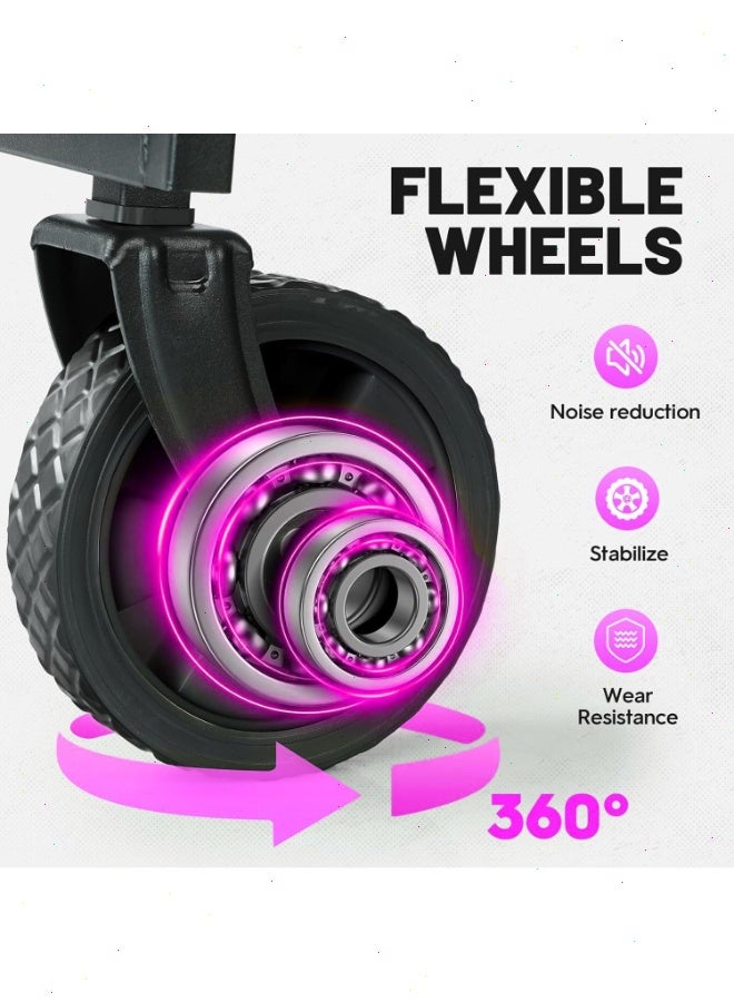 يواوليتي عربه نقل الاغراض للطي مزودة بعجلات لجميع التضاريس وحاملات مشروبات، عربة كبيرة محمولة للتخييم والتسوق والحديقة والشاطئ والعشب والرمال وصيد الأسماك (أسود) - Image 3