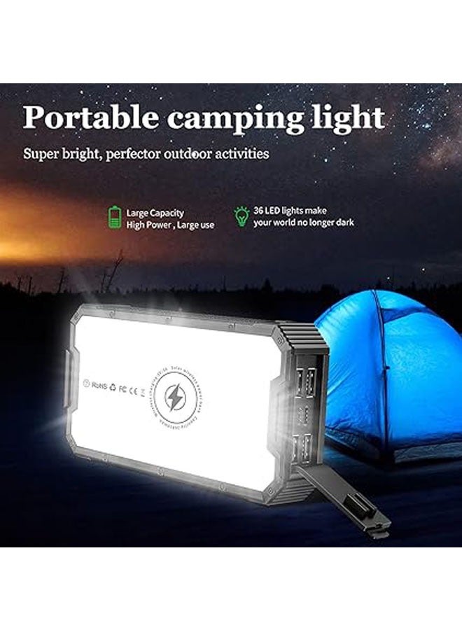 General Portable solar charger for 6 mobile phones at the same time - 36800 mA solar charger with camping LED lights - High capacity external battery - Wireless portable charger  - Image 5