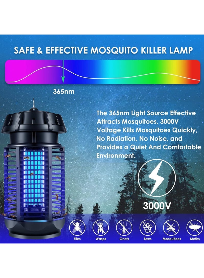 TAPIT Bug Zapper Indoor Outdoor Electric Mosquito Killer Lamp Fly Insect Trap for Home Bedroom Outdoor Camping (Black) - Image 2