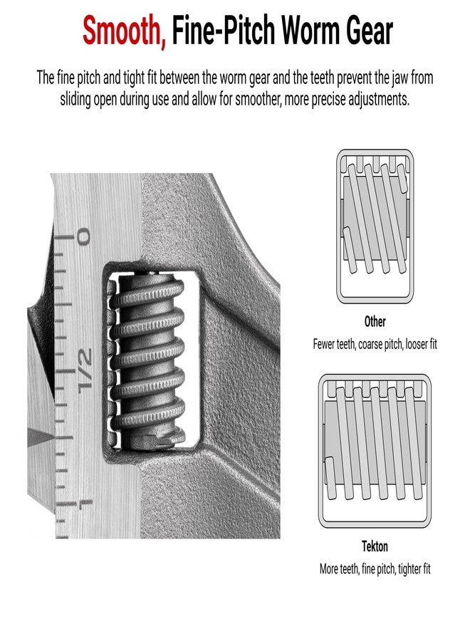 TEKTON 6 Inch Adjustable Wrench (1-1/2 in. Jaw Capacity) | WSA04122 - Image 4