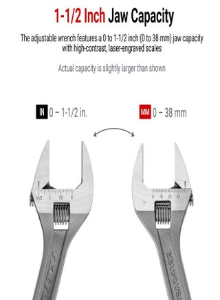 TEKTON 38 Mm Combination Wrench – 15° Offset Open End, 12-Point Box End, Chrome Vanadium Steel, Mirror Finish