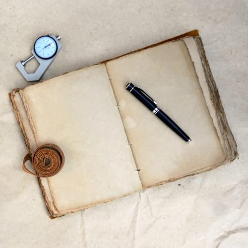 Modest Goods Vintage Leather Journal Tree of Life - Leather Bound Journals - Old Deckle Edge Paper Sketchbook or Watercolor Journal for Women Men - Book of Shadows Grimoire (7"x5") by Modest Goods - Image 5