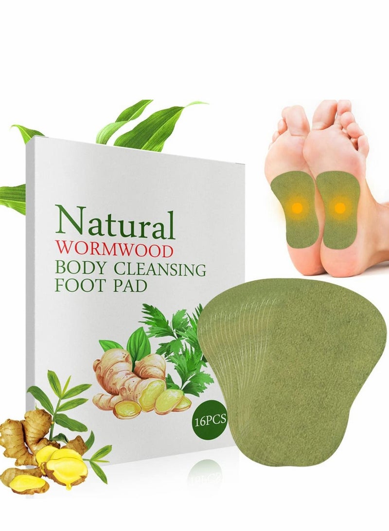 Excefore 16Pcs Detox Foot Patches, Deep Cleansing Foot Patches, Detox Foot Pads with Wormwood and Ginger, Remove Body Toxins, Relieve Fatigue and Improve Sleep - Image 1