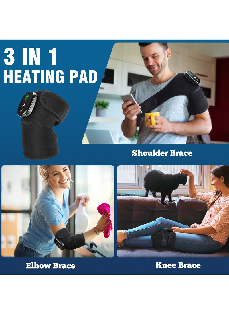 AROAQ Heated Knee Brace Support, Electric Heating Knee Massager, Far Infrared Joint Physiotherapy Elbow Knee Pad, USB Charging Vibration Massage knee pad for Knee Injury Cramps Arthritis, (Type G-EMS)  - Image 4