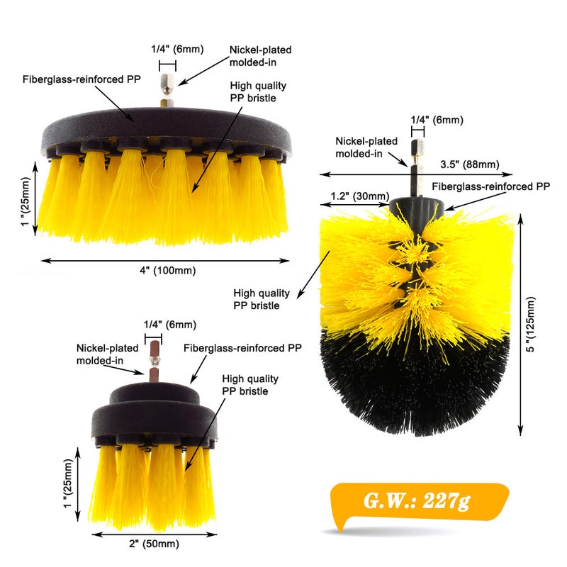 Electric Drill Brush 3-Piece Electric Cleaning Brush Tool Brush Car Cleaning Brush Household Cleaning Brush Brush Disc Brush Head - Image 4