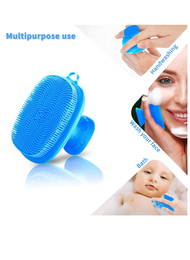 Silicone Face Scrubber Facial Cleansing Brush Wash Manual Waterproof Skin Care Brushes for and Exfoliating Blue - Image 3