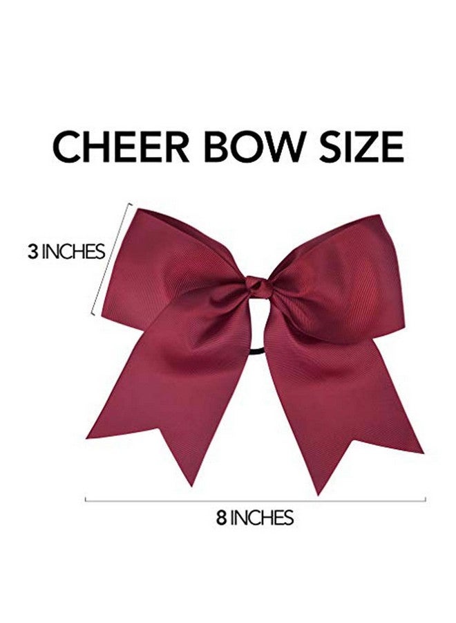 CEELGON 20 PCS 8" Large Cheer Bows Maroon Ponytail Holder Girls Elastic Hair Ties Hair Accessories for Teens Women Girls Softball Competition Sports Cheerleaders - Image 5