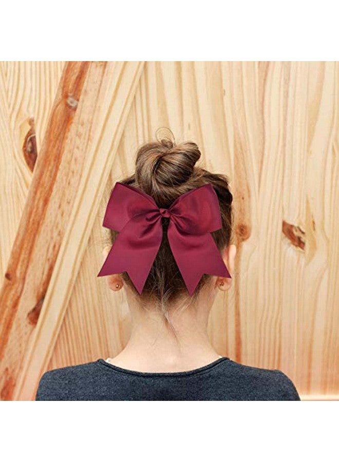 CEELGON 20 PCS 8" Large Cheer Bows Maroon Ponytail Holder Girls Elastic Hair Ties Hair Accessories for Teens Women Girls Softball Competition Sports Cheerleaders - Image 4