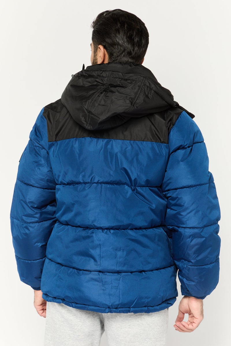 Reebok Men Sportswear Fit Long Sleeve Outdoor Jacket, Navy - Image 4