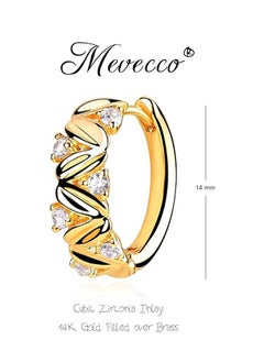 Mevecco Women Huggie Hoop Earrings Gold Ear Stud Cuff 14K Gold Filled Small Boho Beach Simple Delicate Handmade Hypoallergenic Jewelry Gift  - Image 4