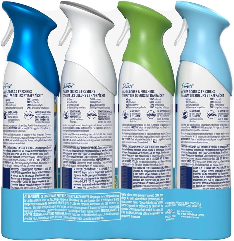 Febreze Air Freshener Variety Pack - 4 x 250g (Linen & Sky, Original Gain, Fresh Lemon, Ocean) - Image 3