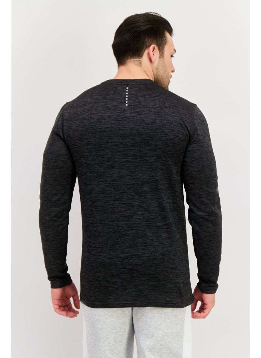 RBX - Men Sportswear Fit Long Sleeves Training T-Shirt, Charcoal Grey - Image 1
