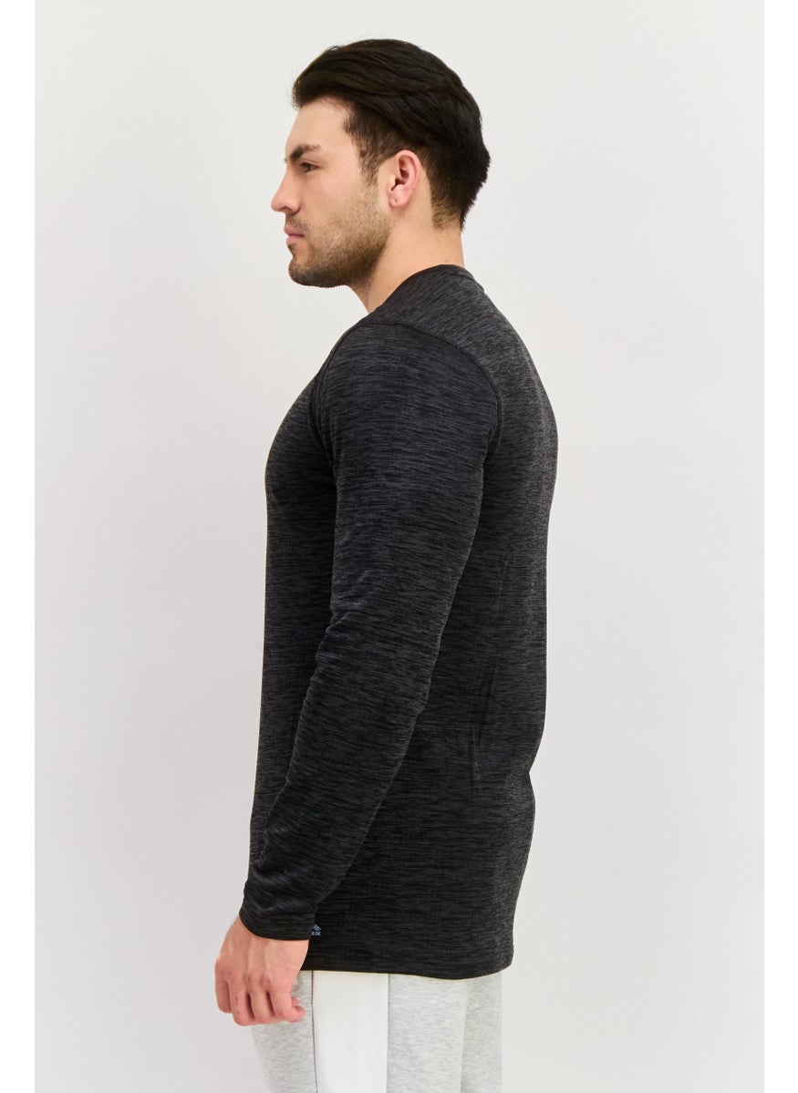 RBX - Men Sportswear Fit Long Sleeves Training T-Shirt, Charcoal Grey - Image 1