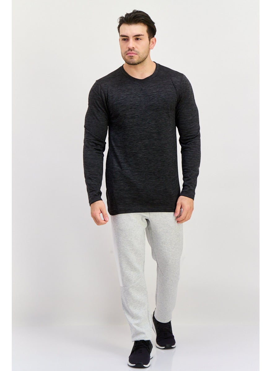 RBX - Men Sportswear Fit Long Sleeves Training T-Shirt, Charcoal Grey - Image 1