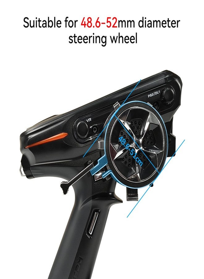 Radiolink Alloy Steering Wheel Trigger RC One-Handed Control Accessory Adapter for Radiolink RC8X RC4GS RC6GS/Flysky GT5/NB4/Pro/GT3B/Futaba 7PX/Dumborc X6/X4/DDF-350 and More (Black) - Image 4