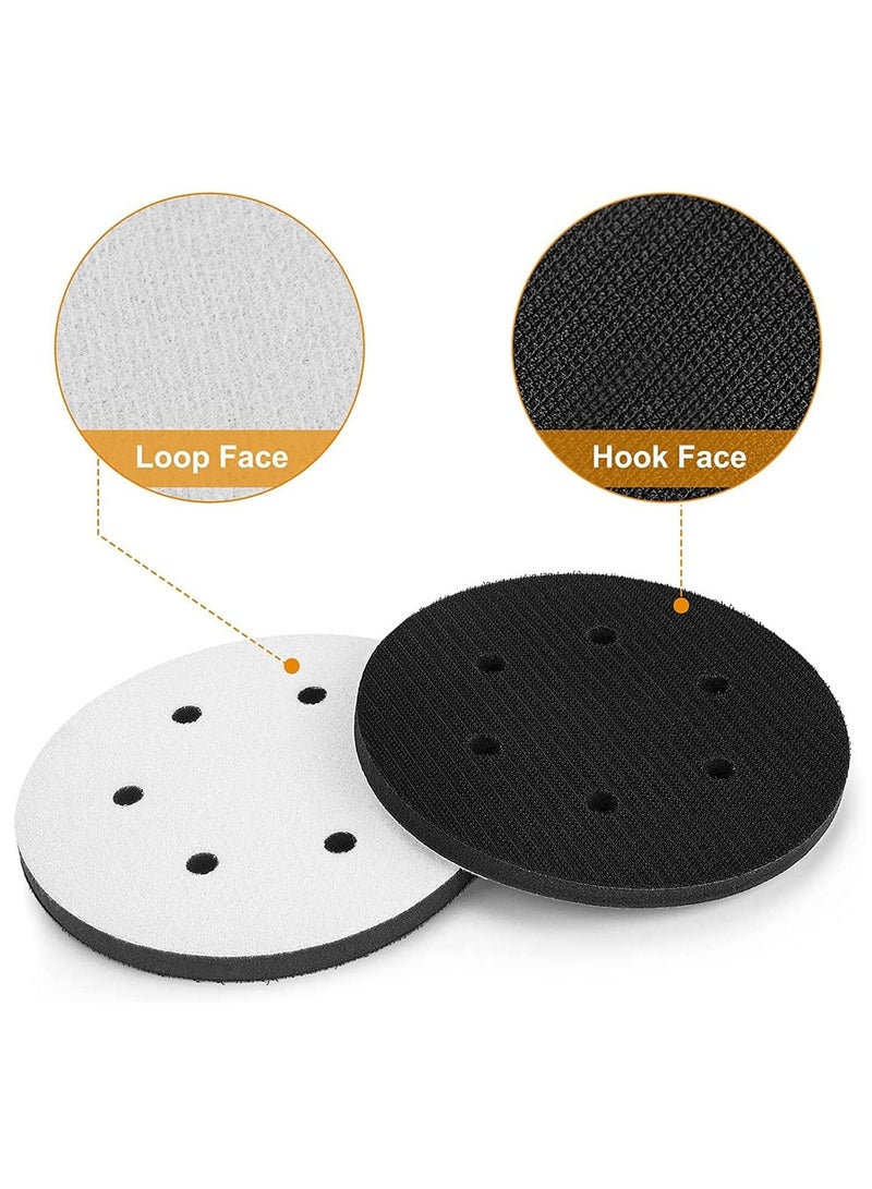 Buffing Round Backing Hook and Loop Soft Density Interface Buffer Pad 6 Sponge Cushion 6 Hole Pads Sander Pads for Random Orbital Sanders 5 Pack - Image 4