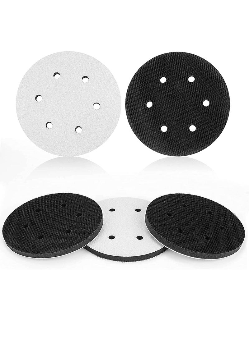 Buffing Round Backing Hook and Loop Soft Density Interface Buffer Pad 6 Sponge Cushion 6 Hole Pads Sander Pads for Random Orbital Sanders 5 Pack - Image 1