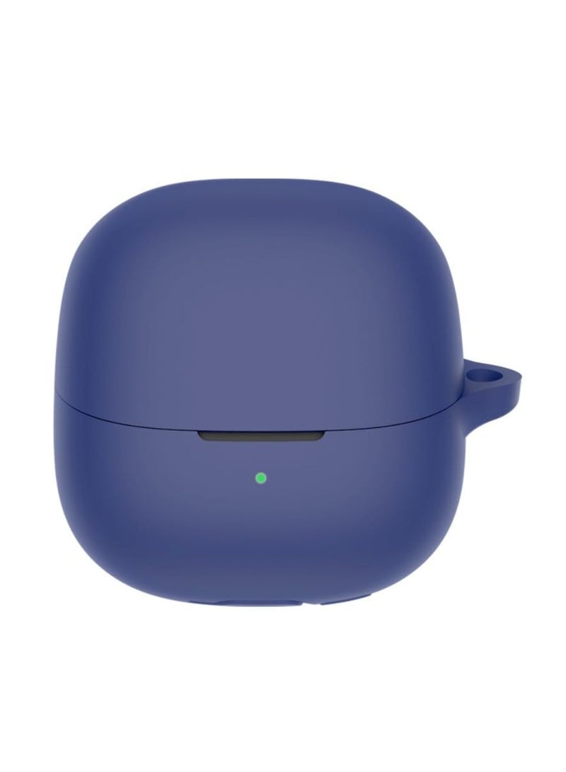 Silicone Case Compatible with Xiaomi Buds 5 Protective Cover with Carabiner (Navy Blue)  - Image 1