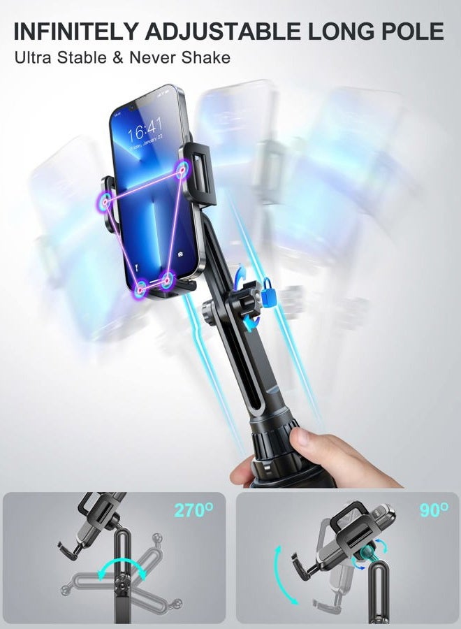 TOPGO Phone Cup Holder, TOPGO [No Shake & Height Adjustable Post] Car Phone Holder, Cell Phone Holder for iPhone14, Samsung and More Smart Phone (Black) - Image 5