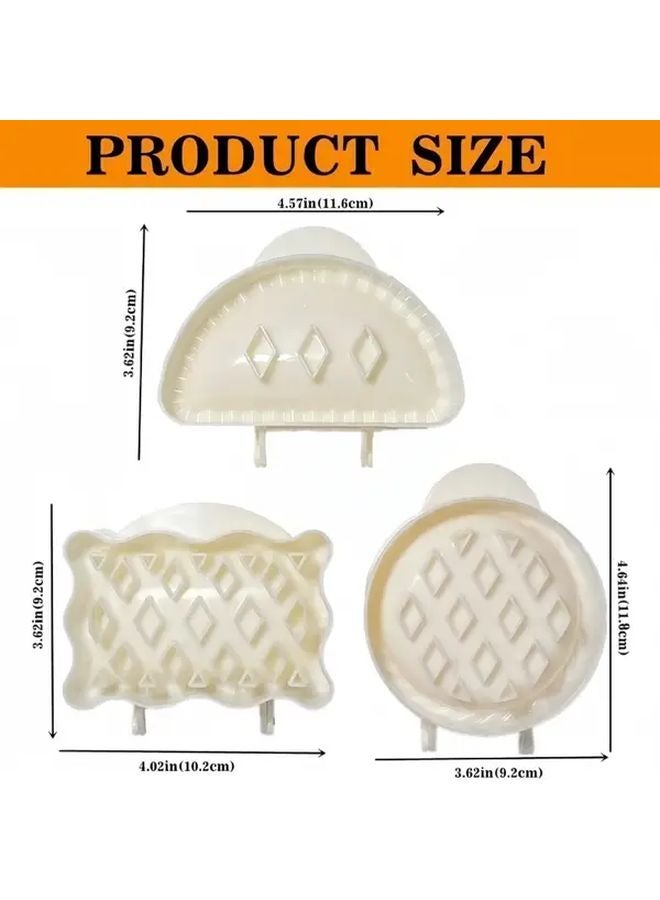 White 3Pcs Mini Apple Pie Mold Set With Crust And Filling Compartments Non Stick Baking Kit - Image 3