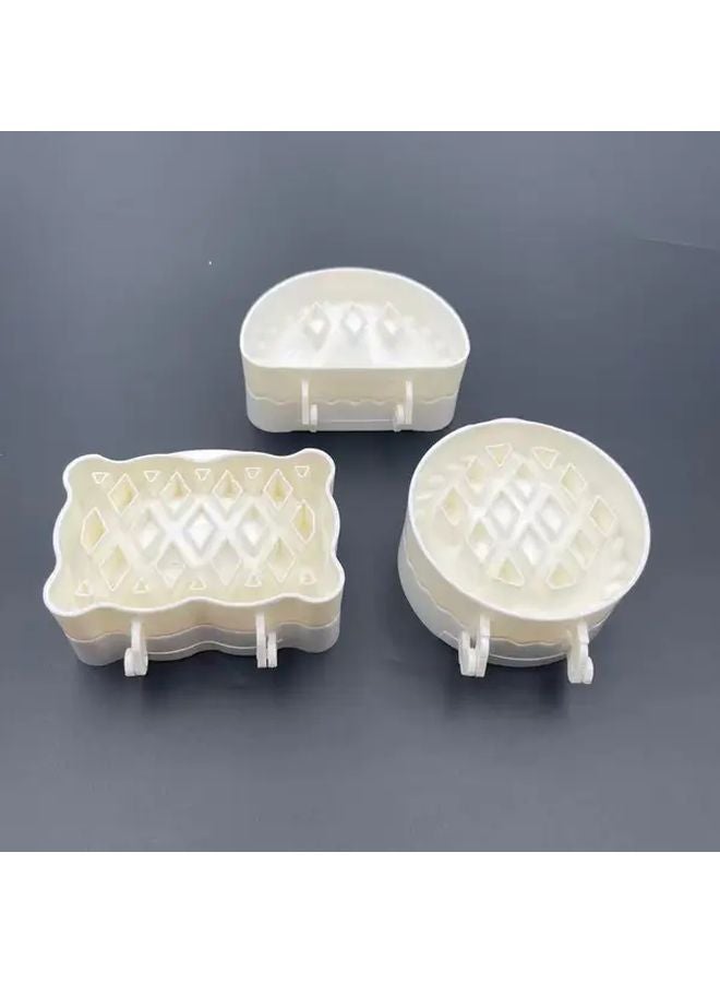 White 3Pcs Mini Apple Pie Mold Set With Crust And Filling Compartments Non Stick Baking Kit - Image 2