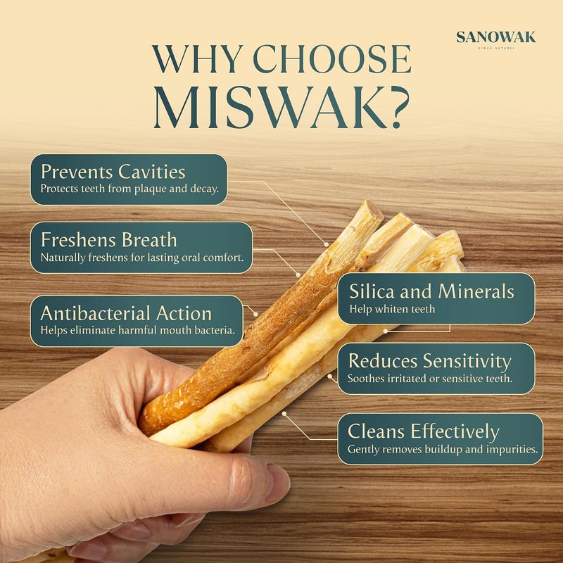 100% Natural Miswak Siwak Powder | Herbal Oral Care Toothpaste Alternative | Fresh Breath & Gentle Teeth Cleaning | Eco-Friendly Glass Jar | Traditional Gum Care | 50g - Image 4