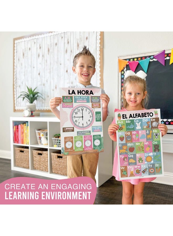 Hadley Designs Spanish Classroom Decorations - 12 Spanish Posters for Classroom Elementary, Abecedario para Niños en Español, Laminated Cactus Bilingual Educational Posters 11x17 - Image 5
