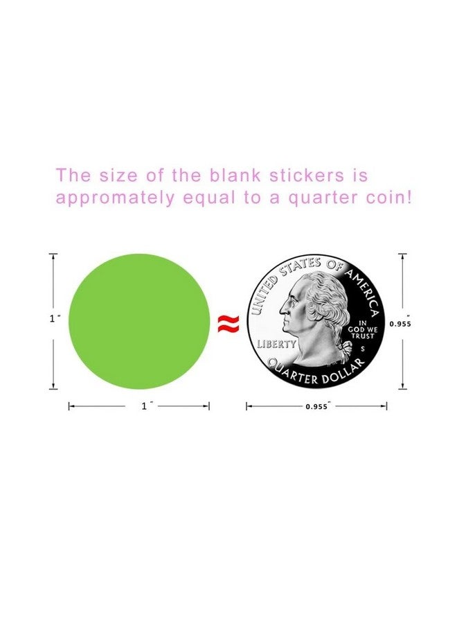 Hcode Round Color Coding Label Price Stickers Blank Yard Sale Stickers 1 Inch Permanent Adhesive Dots 2 Roll 2000 Pieces (Green) - Image 2