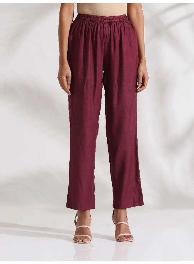 trueBrowns Purple Print Kurta Co-ord Set