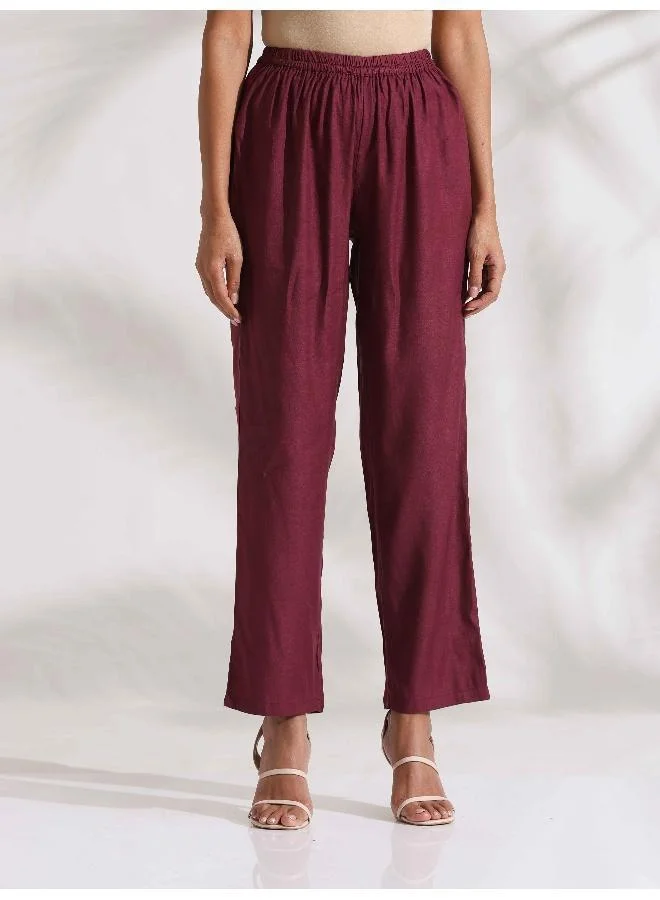 trueBrowns Purple Print Kurta Co-ord Set