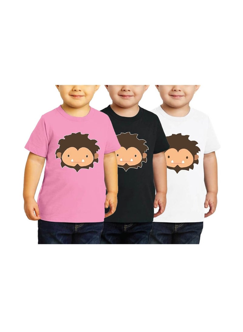 Sasquatch Merchandise Unisex Pack of 3 Combo T-Shirt for Kids - Round Neck Short Sleeve Cotton Tshirt for Boys and Girls - Kids Combo Tshirt - Perfect for Casual Wear, Outdoor Activities - Image 3