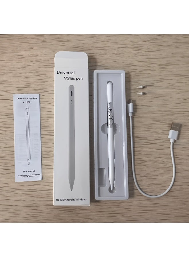 NOVATECH Multi-Compatible Stylus Pen for iPad/Android/Microsoft, High-Precision Fast-Charging Digital Pencil with Replacement Nib & Charging Cable - Image 2