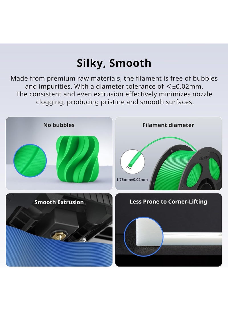 Anycubic PLA+ Filament 1.75mm 1KG – Double Toughness 3D Printer Filament, Bending Modulus 3980±360MPa, Clog-Resistant Smooth Extrusion ±0.02mm Accuracy, Eco-Friendly High Strength PLA+ for FDM Printers - Image 4